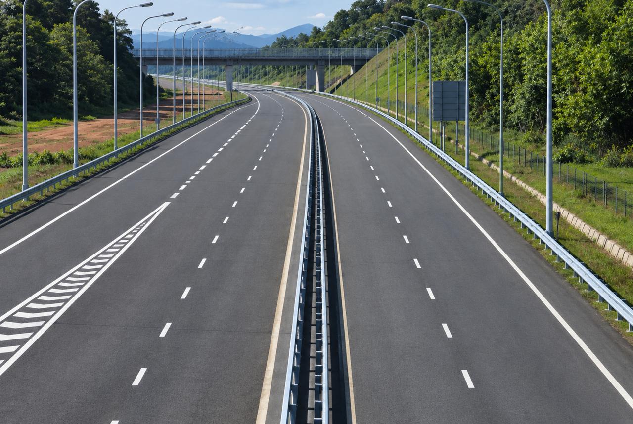 Completed highway supplied with quality bituminous products